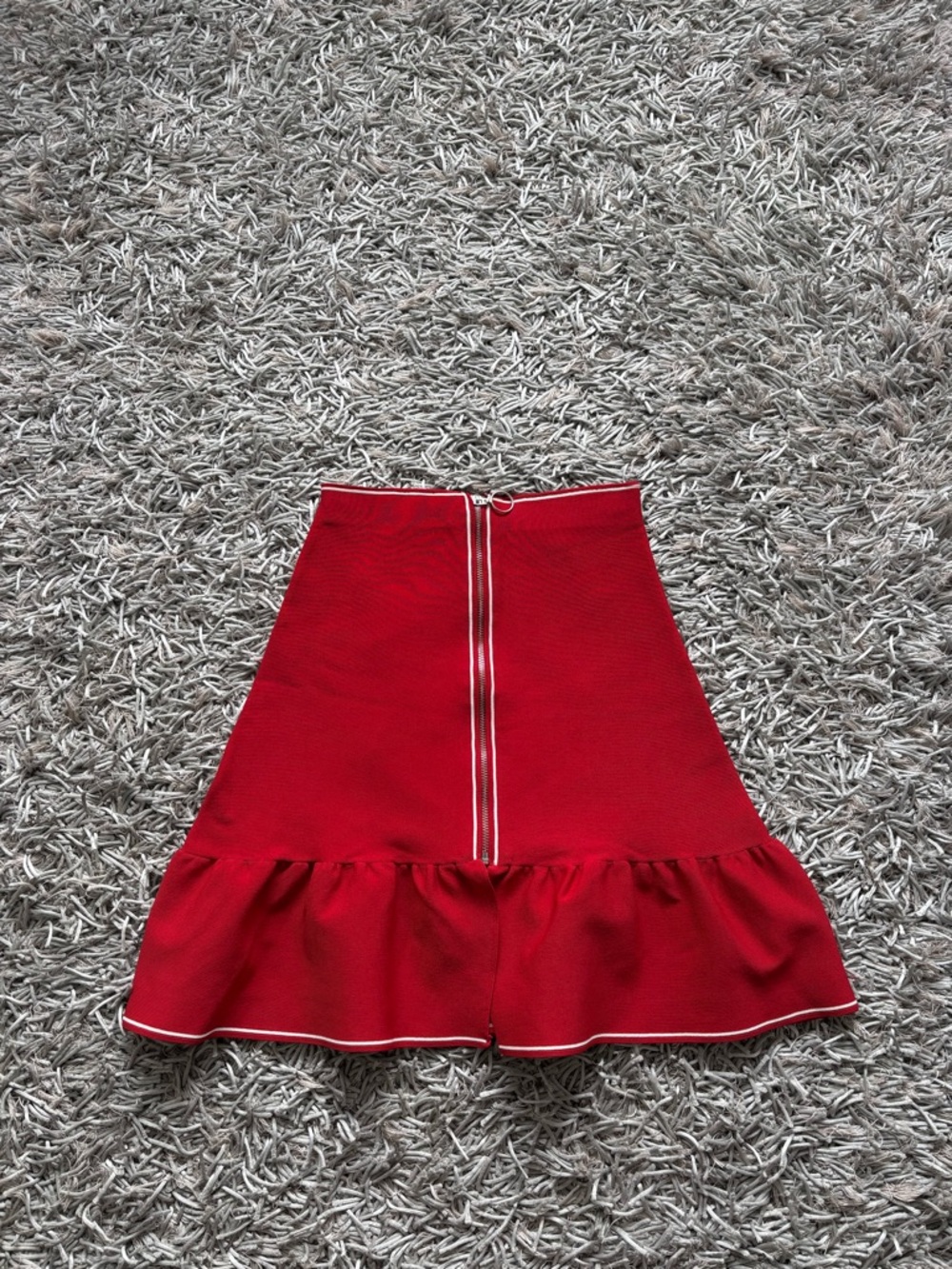 Sandro Skirt Red Women's Zip Sz 3 Authentic❤️ - Picture 7 of 11